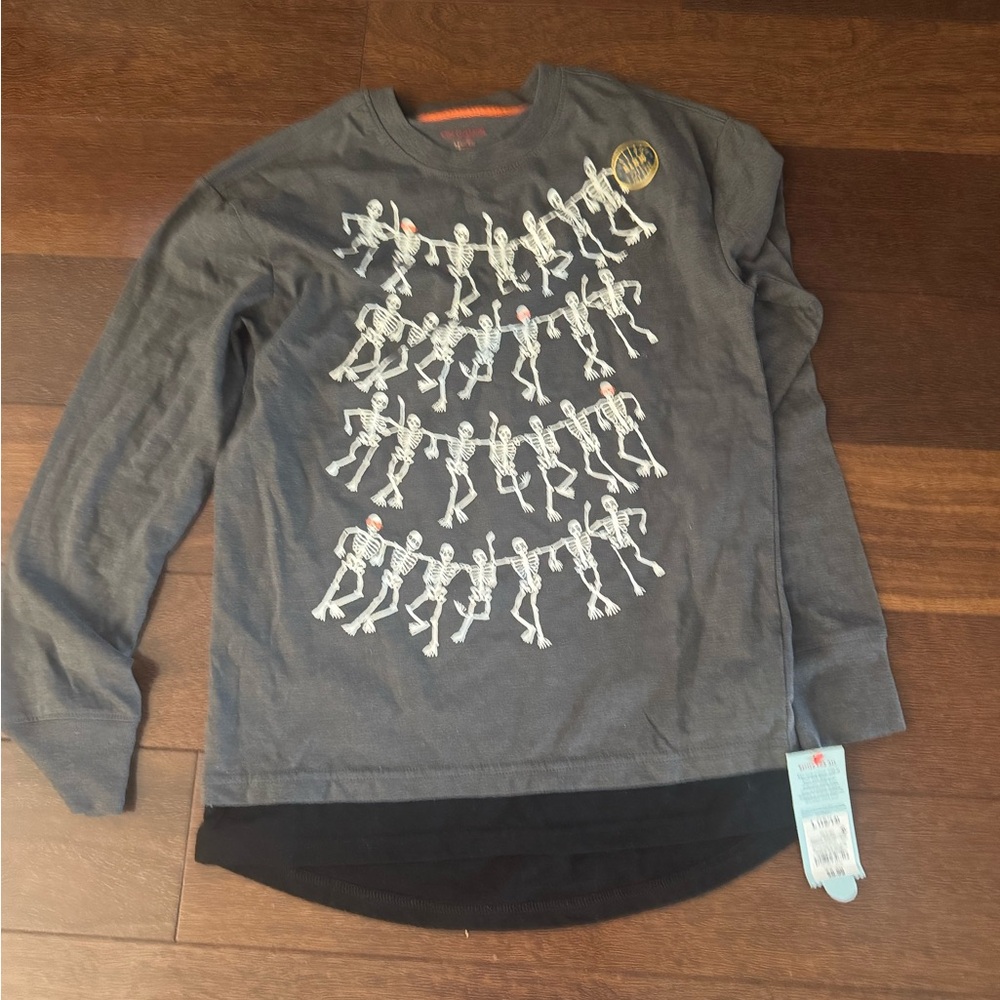 NWT cat & Jack long sleeve shirt glow in the dark  size L 12/14